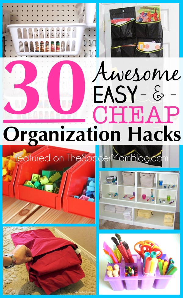 Some of the most talented and creative family bloggers share their top organization hacks for all parts of your life and home! Easy, frugal, & do-able ideas from kitchen, to bathroom, to kids rooms and more!