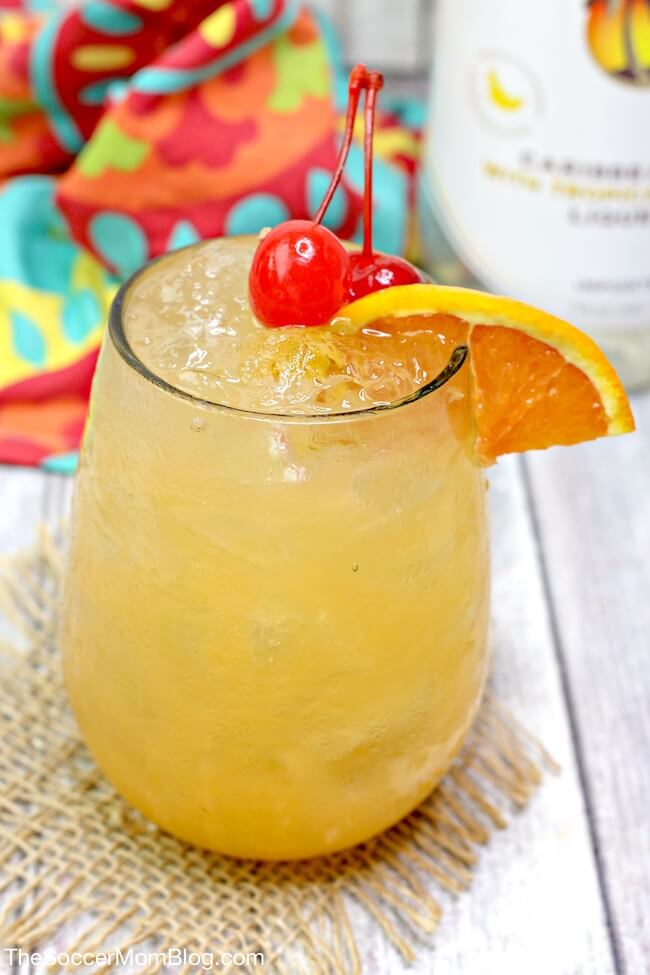 You'll have a hard time believing you're not at the beach when you drink this awesome Banana Rum Punch!