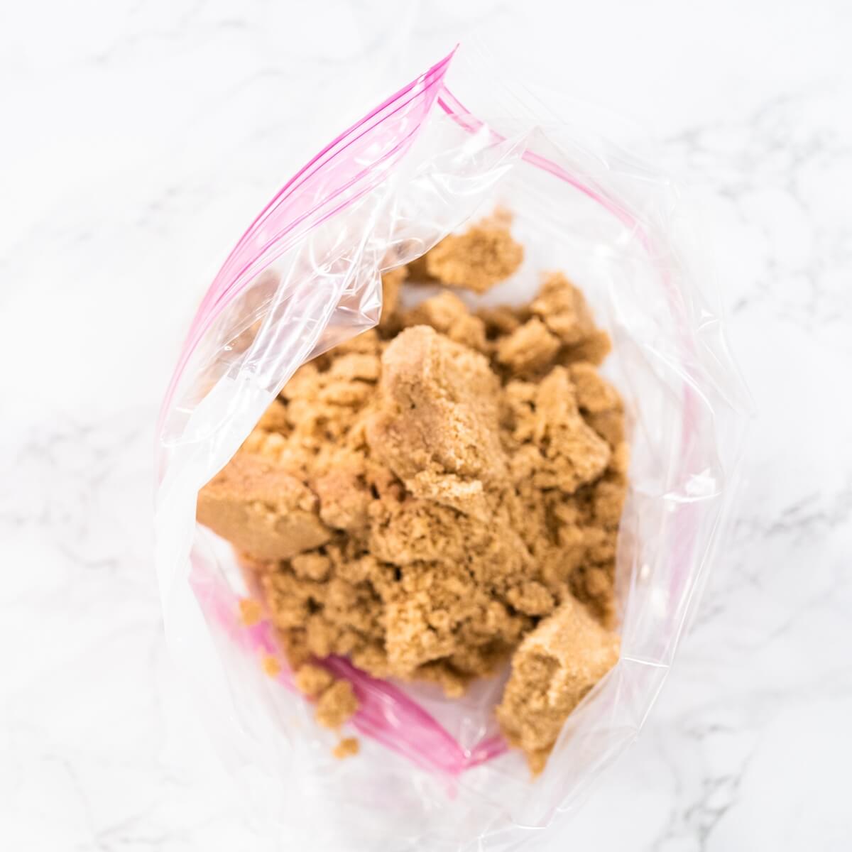 open bag of brown sugar