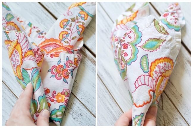 How to fold bunny shaped cloth napkins