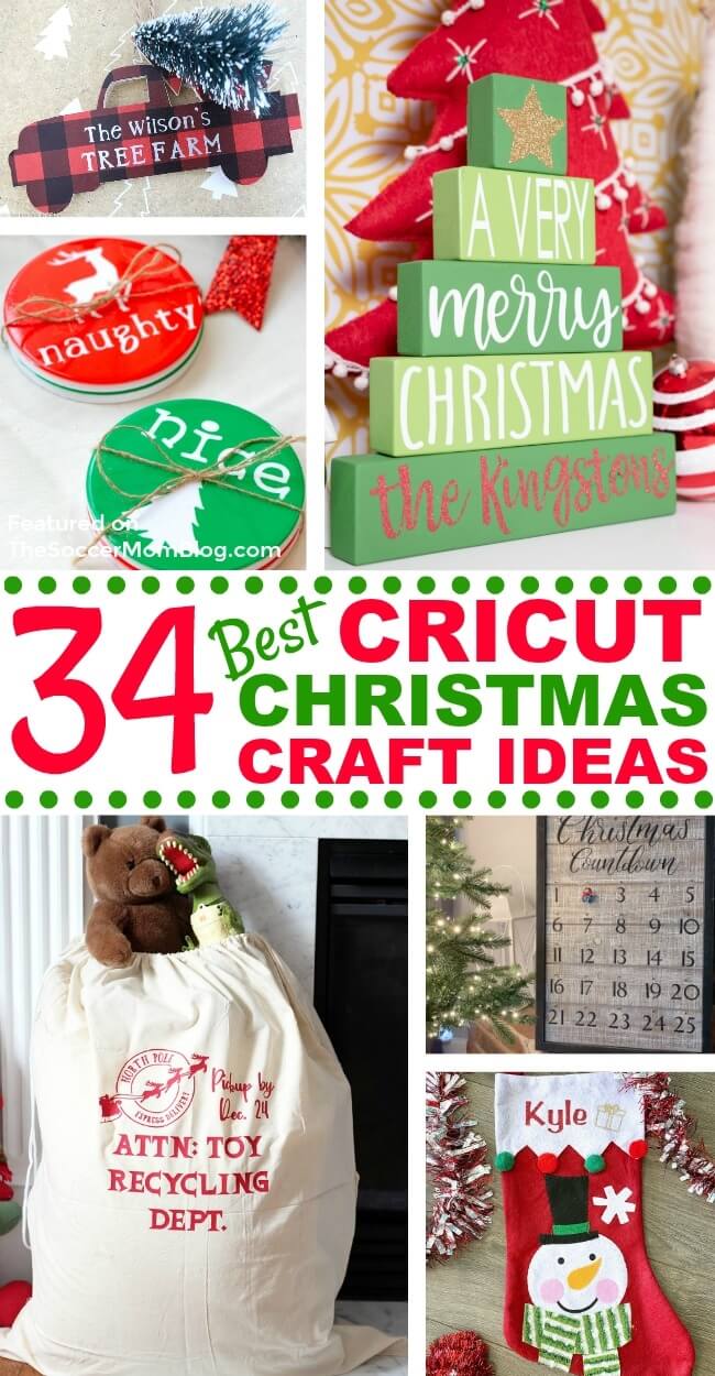 An inspiring collection of the best Cricut Christmas crafts from the most talented DIY bloggers on the web! Learn how to make personalized ornaments, stockings, pajamas, and more with these brilliant Cricut Christmas craft ideas!