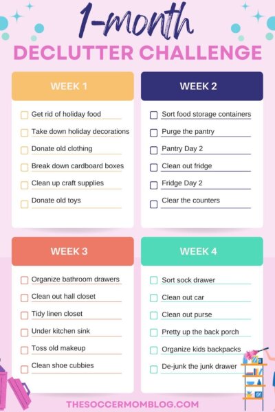 4 week decluttering checklist