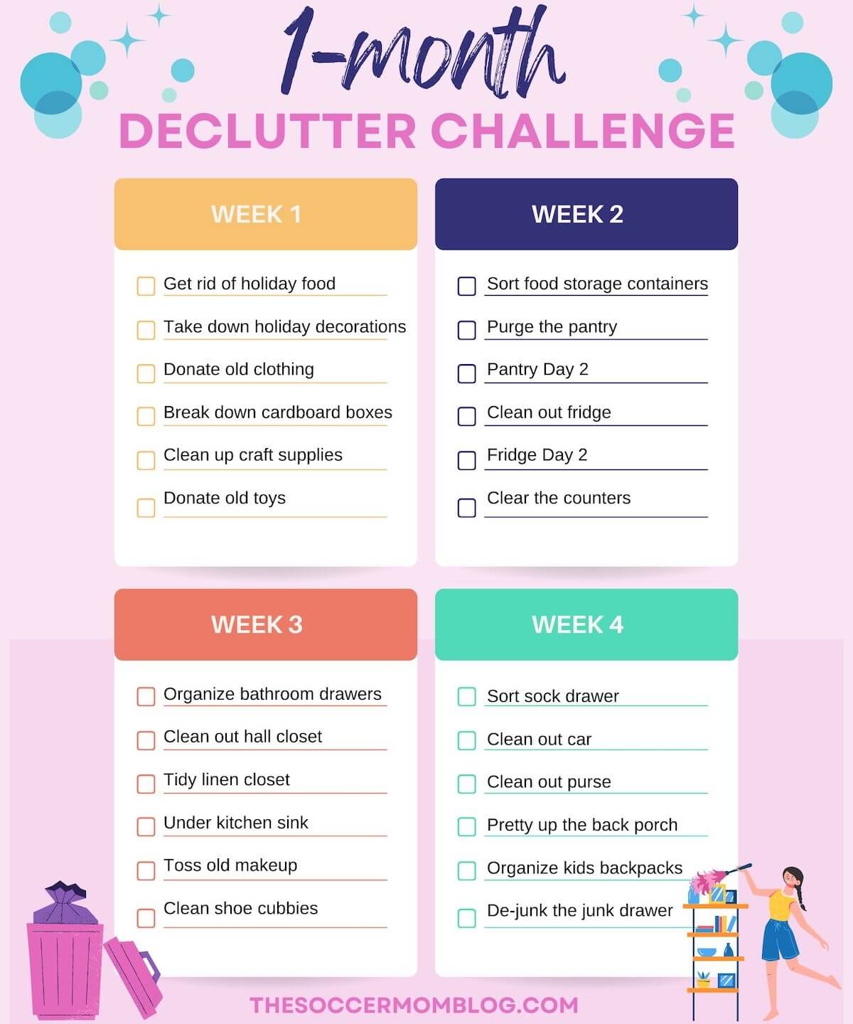 4 week decluttering checklist