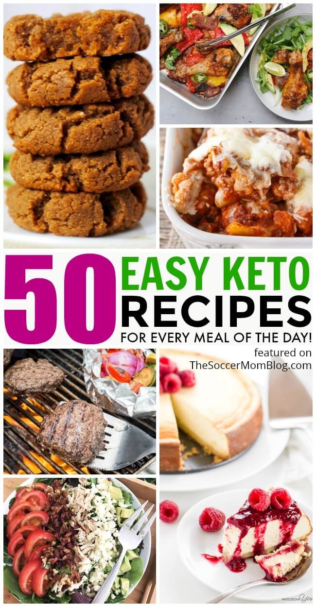 HUGE collection of easy keto recipes that will keep you on track all month long — from breakfast to dinner to dessert! Bookmark this page for new recipes added often!