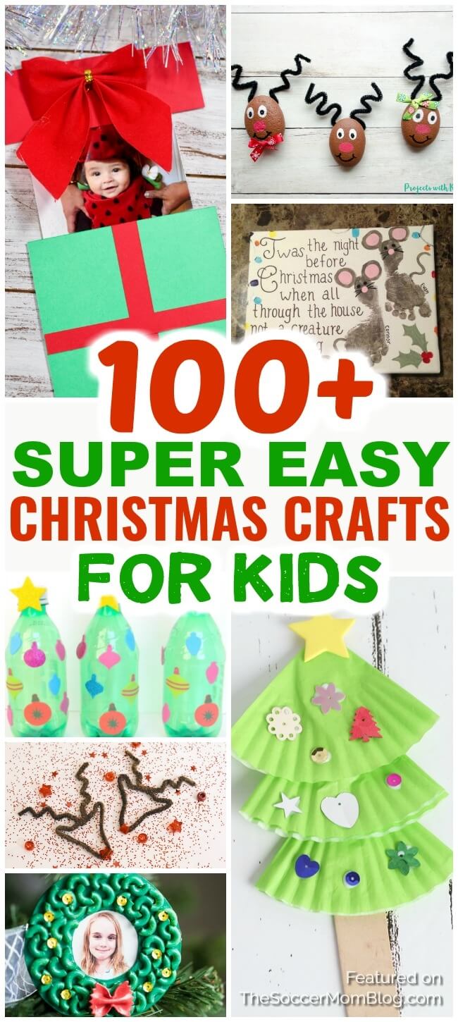 A huge collection of easy Christmas crafts for kids of all ages! Inside you'll find Christmas card ideas, kid-made Christmas ornaments, and even holiday slime recipes!