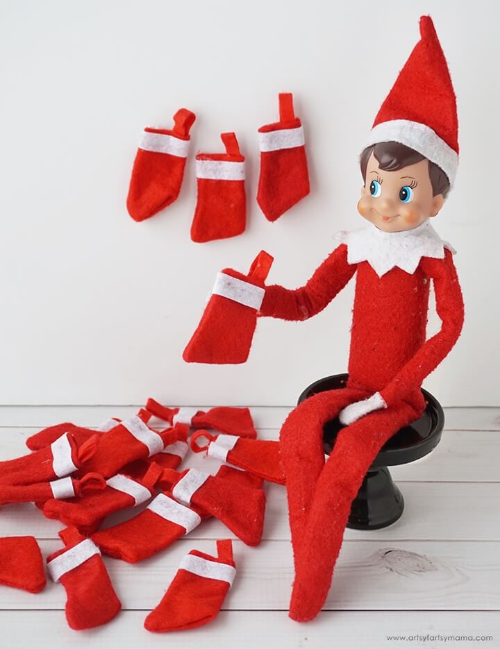 elf doll with mini felt stockings