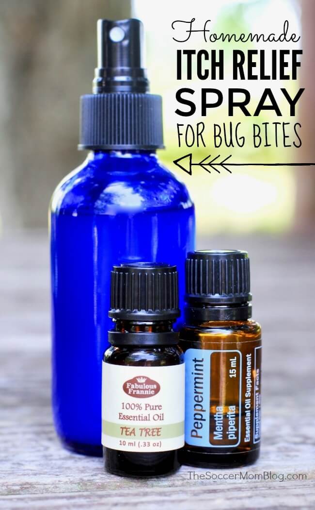 How to make your own soothing homemade itch relief spray for bug bites and mosquito bites. Safe & all natural and only 3 ingredients needed!