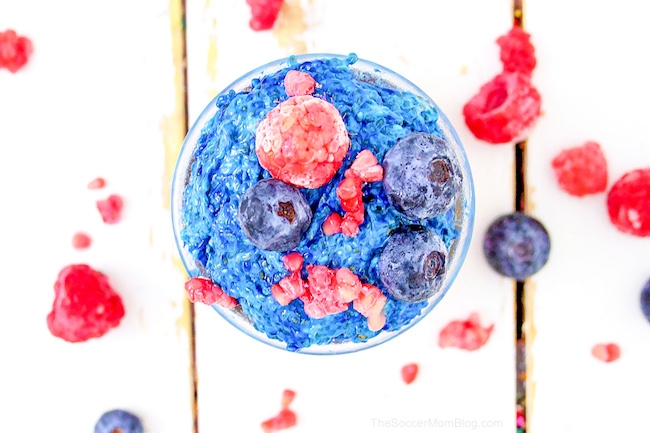 Colorful and tasty, this Red, White, and Blue Chia Seed Pudding is the perfect patriotic treat!